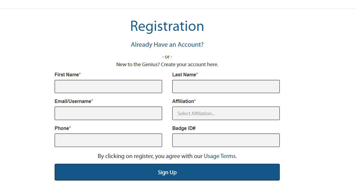 Screenshot of Registration with Custom Fields