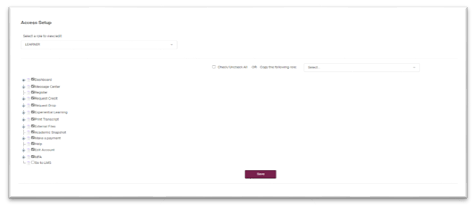 Screenshot of Access Setup
