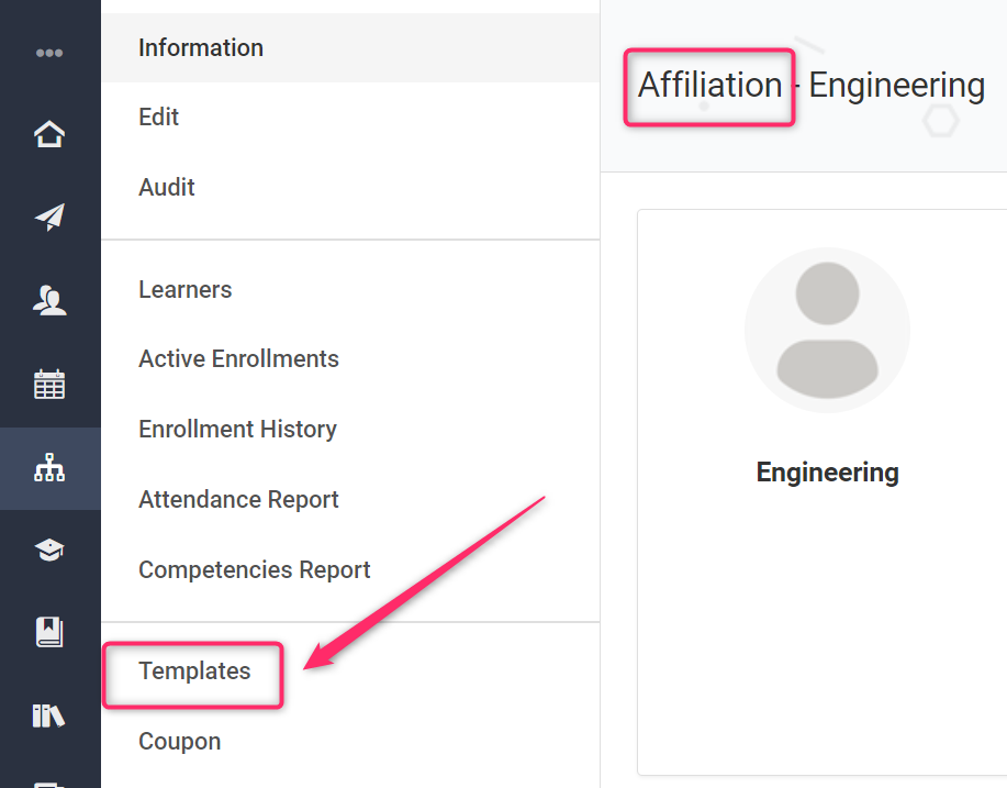 Screenshot of Affiliation Email Templates