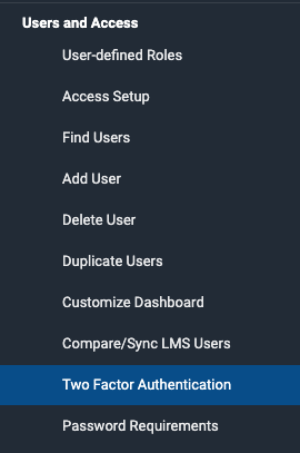 Screenshot of Multi-factor Authentication Setup Screen