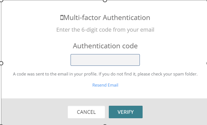 Screenshot of Adding MFA code