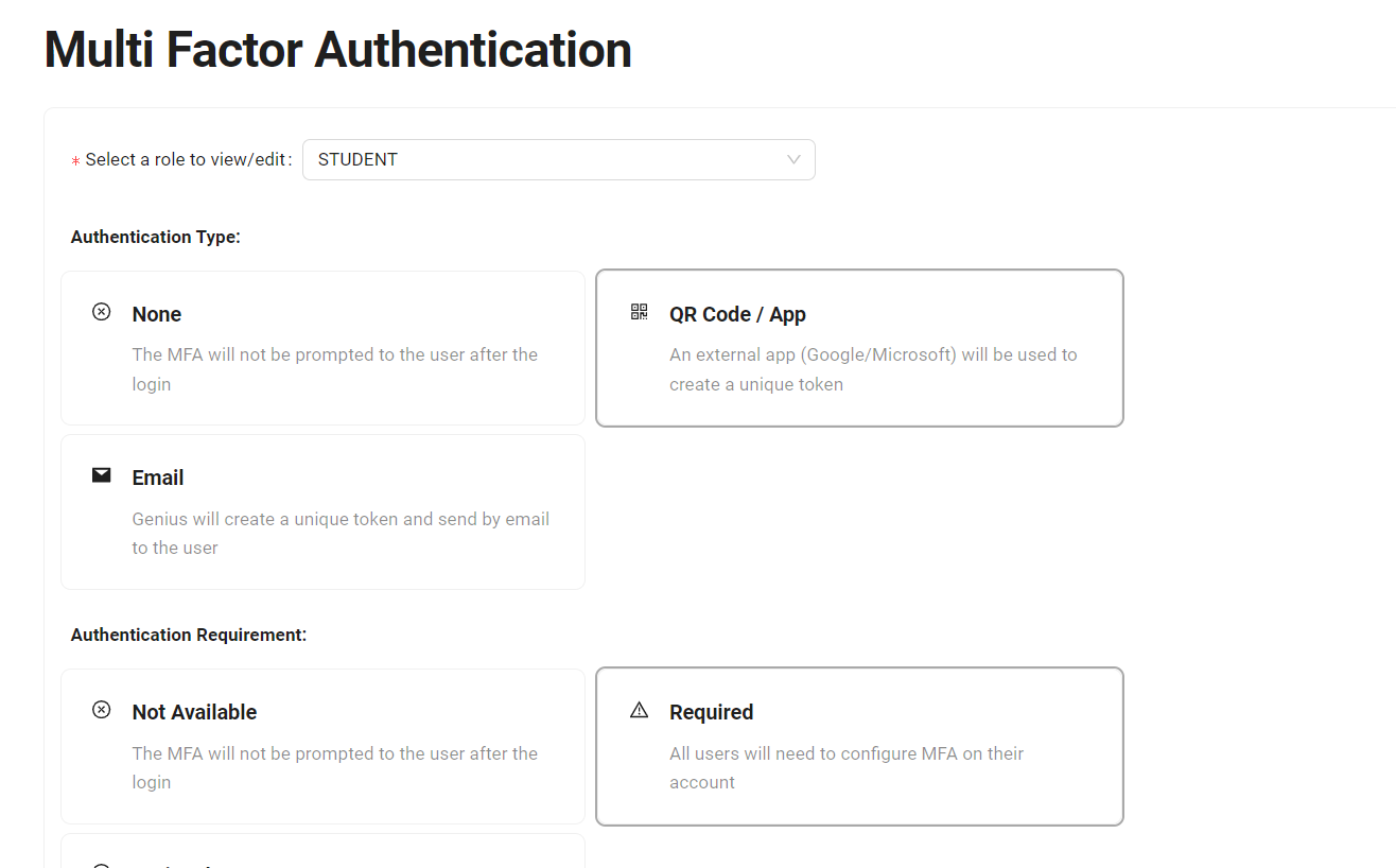 Screenshot of Enabling Multi Factor Authentication