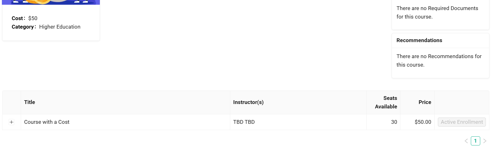 Screenshot of Section View Details