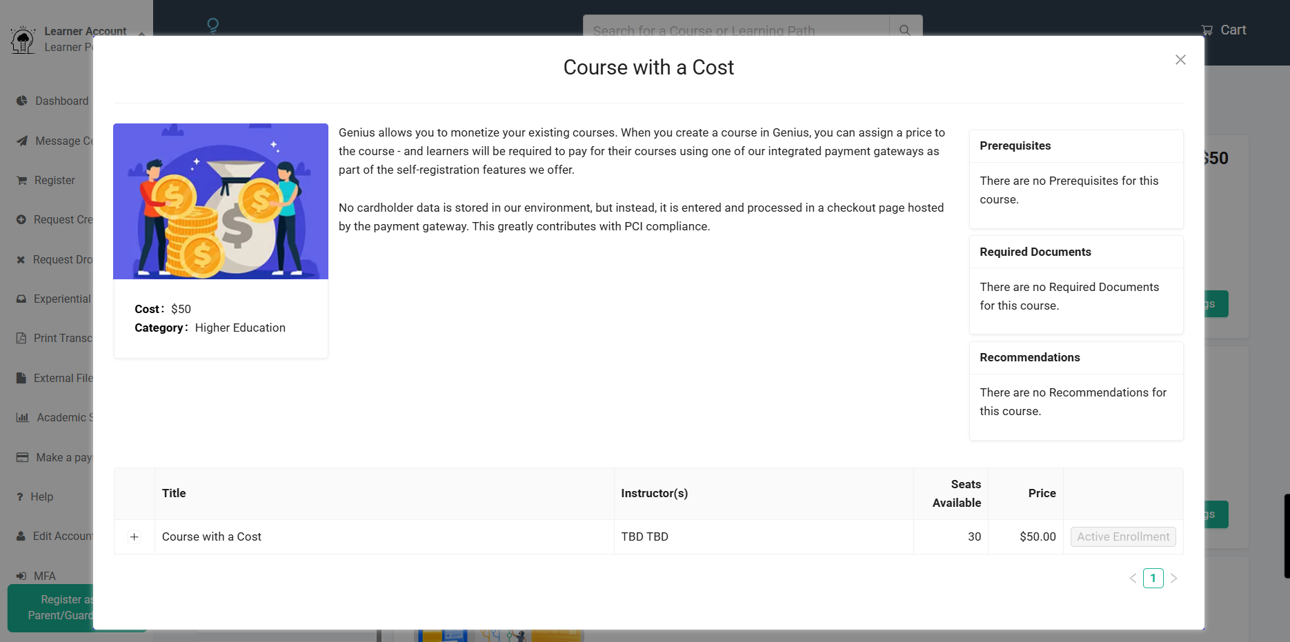 Screenshot of Course Preview