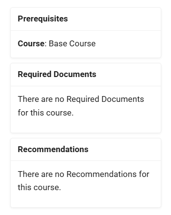 Screenshot of Pre-Requisites