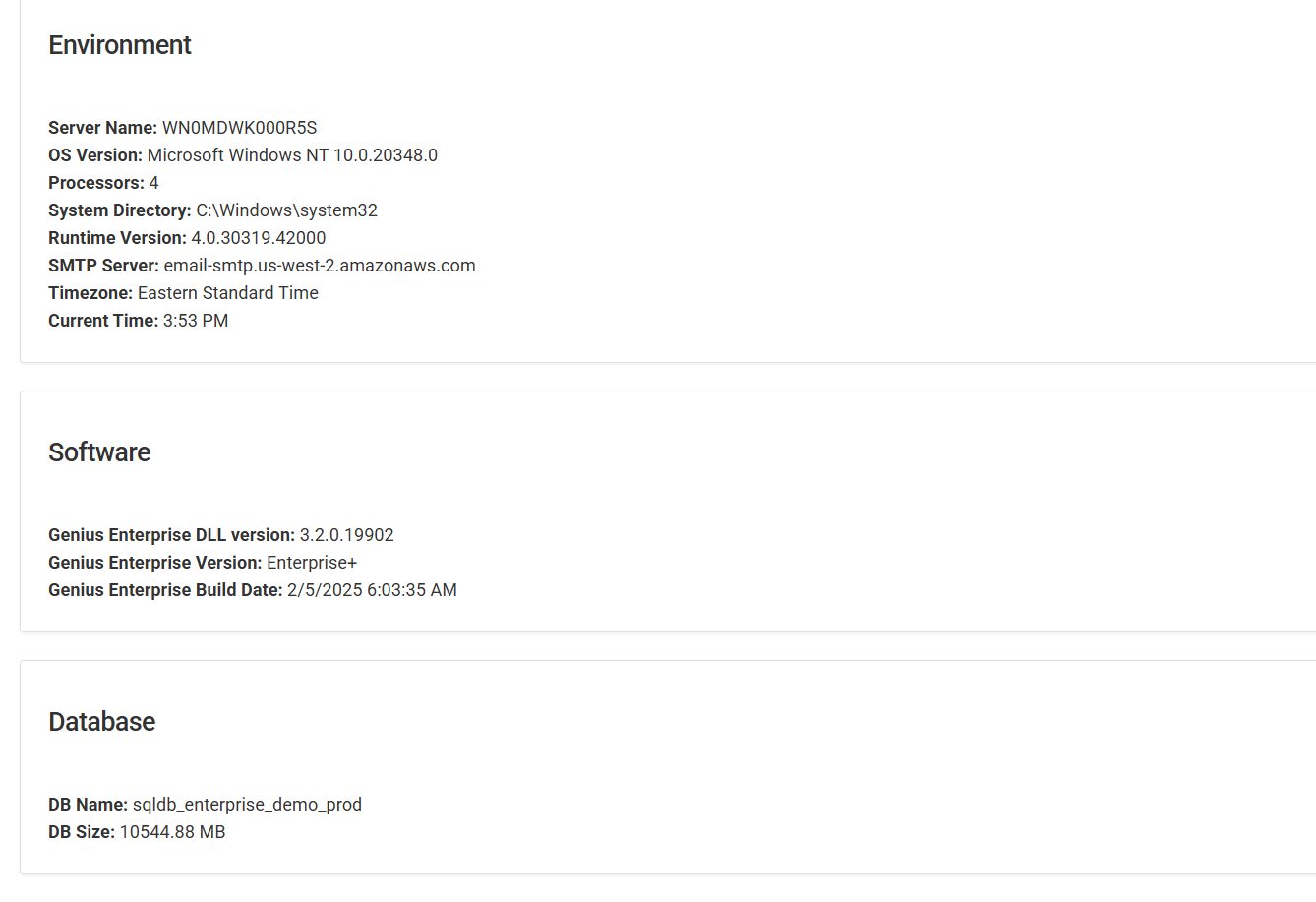Software Overview in a Genius Instance