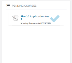 Screenshot of Learner Dashboard Pending Course Module