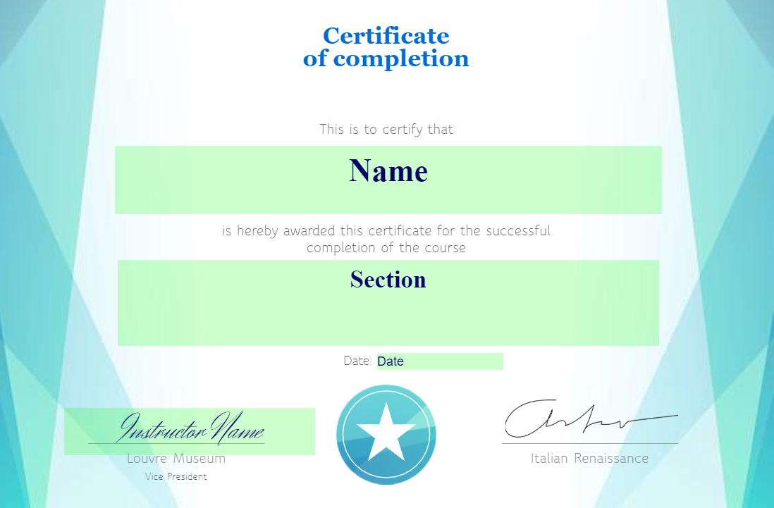 PDF Editing Screen for Certificate Templates