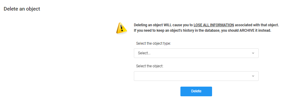 Delete an Object page
