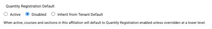 Quantity Registration Affiliation level setting image
